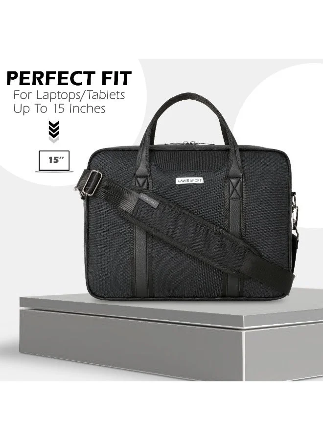 Lavie  Sport Elevate 1C Briefcase 9L |Multifunctional Laptop bag For Men & Women (BLACK)  | Best Price UAE